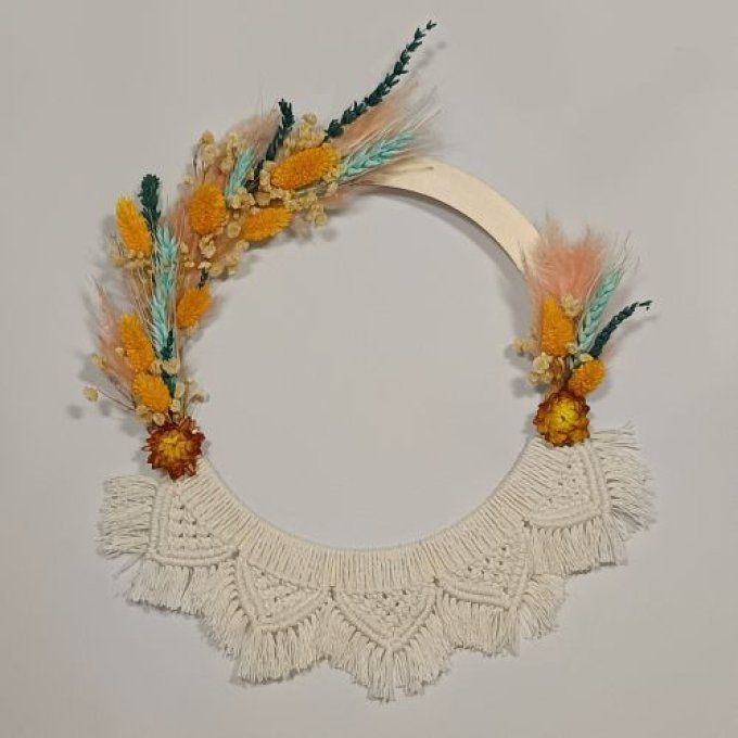 Couronne florale courte - Gypse