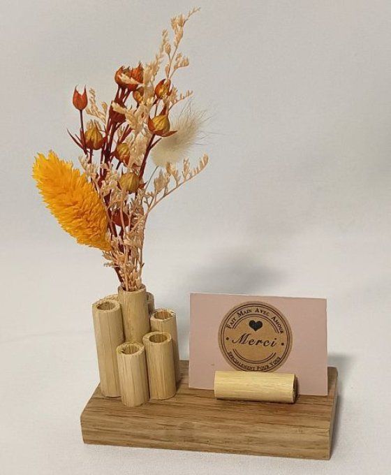 Marque place floral - Agate (chêne)